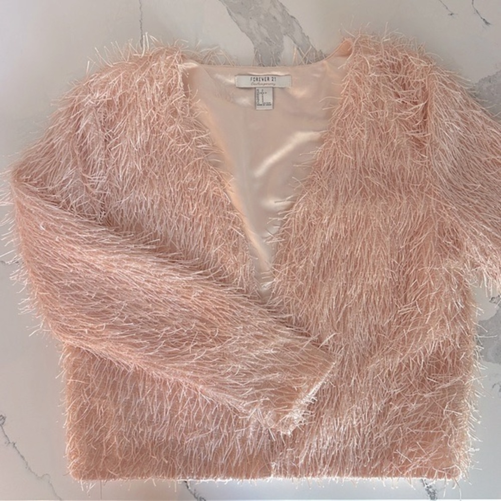 Forever 21 Women’s Pink Fringe Jacket